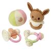 Toy Royal Monpoke Rattle Set Eevee (Plush Toy, Ring Ring, Whistle, Soft Fabric Ball) Baby Toy (Lightweight/Washable) Baby Shower Gift