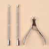 3pcs Stainless Steel Nail Dead Skin Remover Pusher & Pliers Set,Nail Supplies Back To School Nail Tools For Press On Nails,Manicure Pedicure Tools