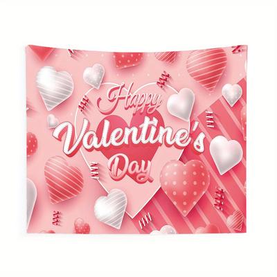 Frohen Valentinstag Romantischer Wandteppich Perfekt für festliche Herzlichkeit Charmante Heimdekoration mit Liebes-Vibes
