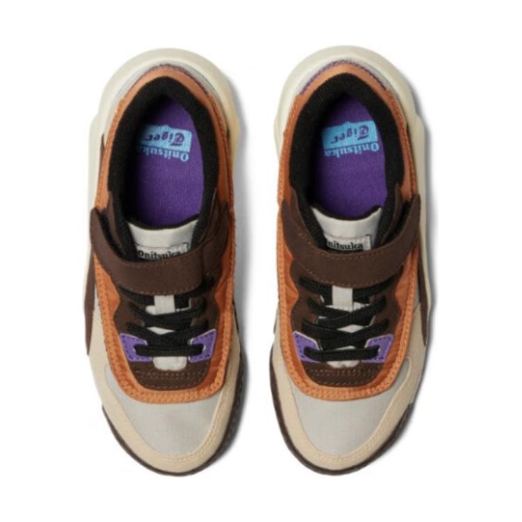 ONITSUKA TIGER Admix Runner Comfortable Versatile Low Top Casual Shoes Kids Sneaker Gray Brown 1184A087-020