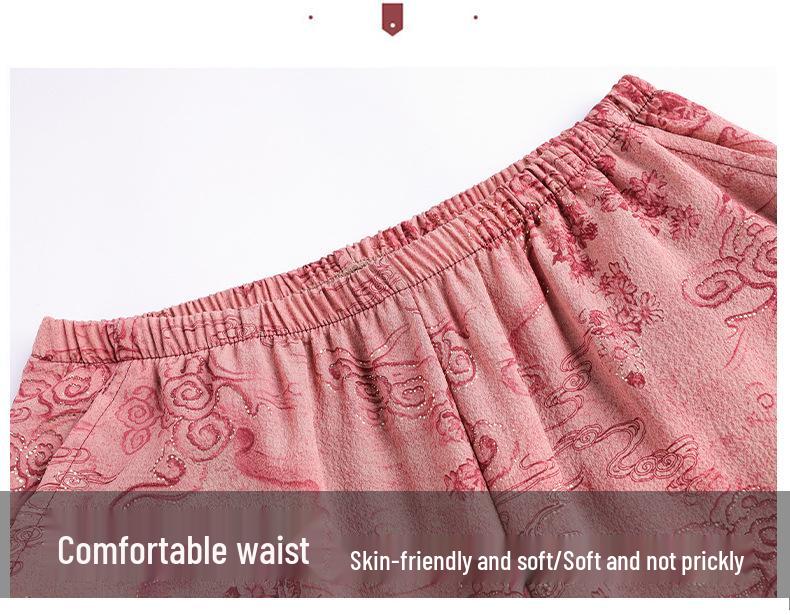Women's Spring & Autumn Tang Suit Set: Middle-Aged & Elderly Cardigan, Loose Casual Home Wear, Red Zodiac Year Design