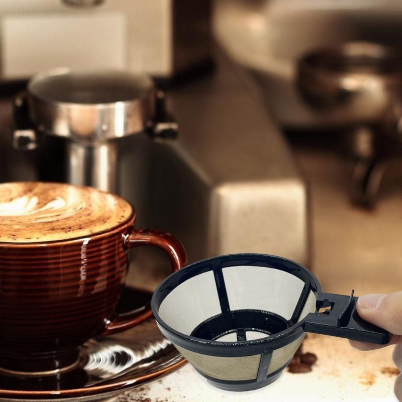 4 Stück Wiederverwendbarer Kaffeefilterkorb Metall Kaffeefilterkorb Sieb Hergestellt für Große Aromaextraktion