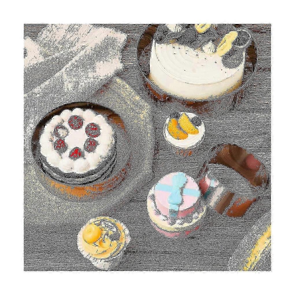 Round Cake Ring Set 4/6/8/10 Inch Biscuit Cutter Circle Cookie Cake Mold Stainless Steel Pastry Rin