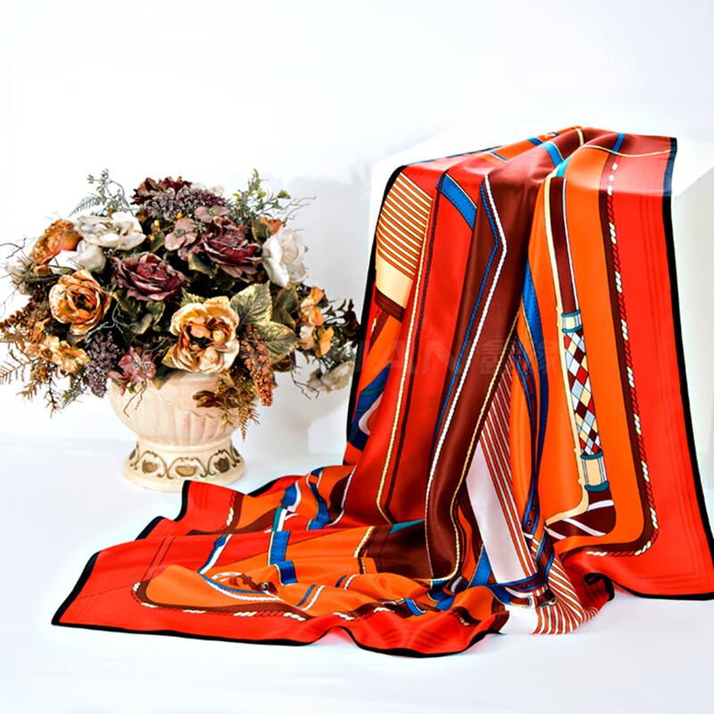 Xin Yuan 100% Mulberry Silk Crepe Satin Scarf