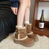 [Fanfna] Snow boots women's 2025 winter new thick-soled piled thickened warm retro lamb wool cotton shoes