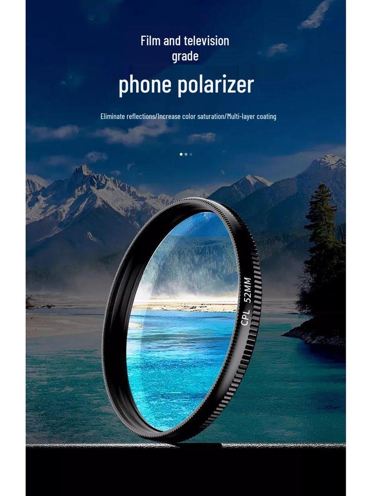 Mobile Phone 52MM Rotatable CPL Polarizing Lens Filter with Clip