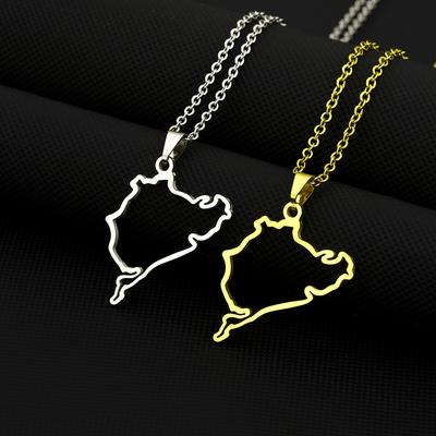 Cross-Border Hot Selling Accessories New Arrival Stainless Steel German Car Styling Racing Road Newborgreen Pendant Necklace Jewelry