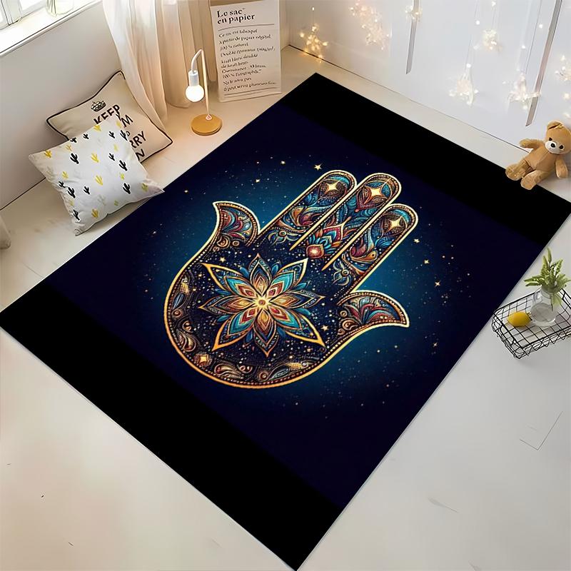 "Decorative Carpet with Colorful Mandala Hand Design and Starry Theme" Suitable for Use As an Anti-slip for Living Room Bedroom Sofas