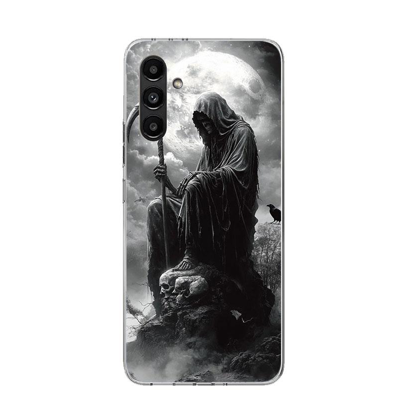 Pouzdro na telefon Smrt Smrťák Lebka Kosa Pro Samsung Galaxy A17 A16 A14 A15 A13 A57 A56 A54 A55 A53 A37 A36 A34 A35 A33 A26 A24