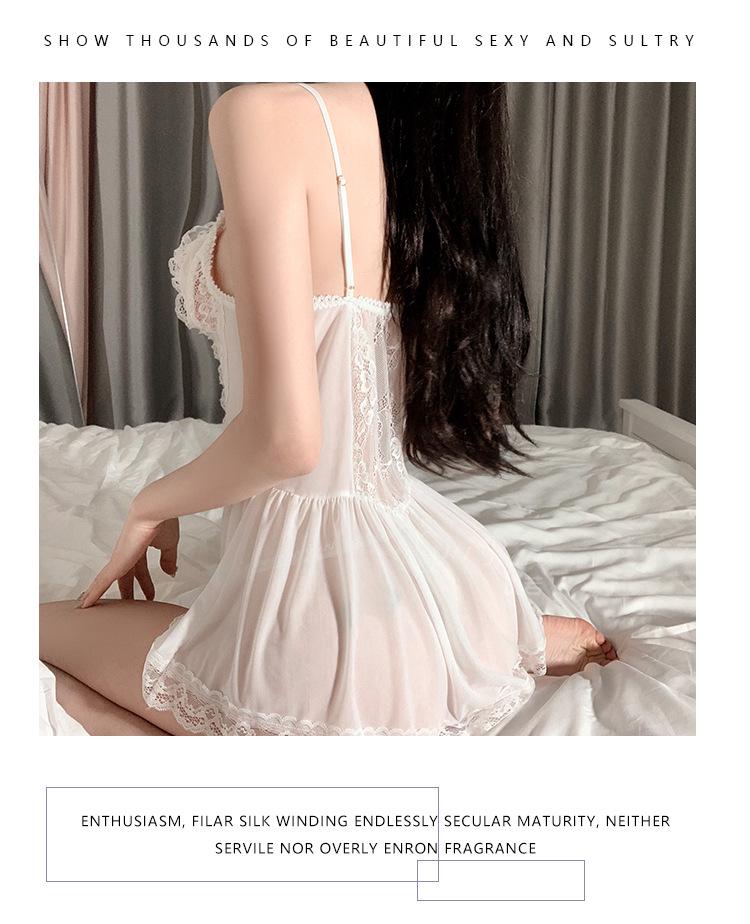 Gorgeous Plus Size Mesh See-Through Camisole Nightgown Set