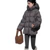 Womens Oversized Hooded Cotton Puffer Jacket In Gray Beige Black Yellow Lightweight Warm Mid-Length Coat Fall Winter