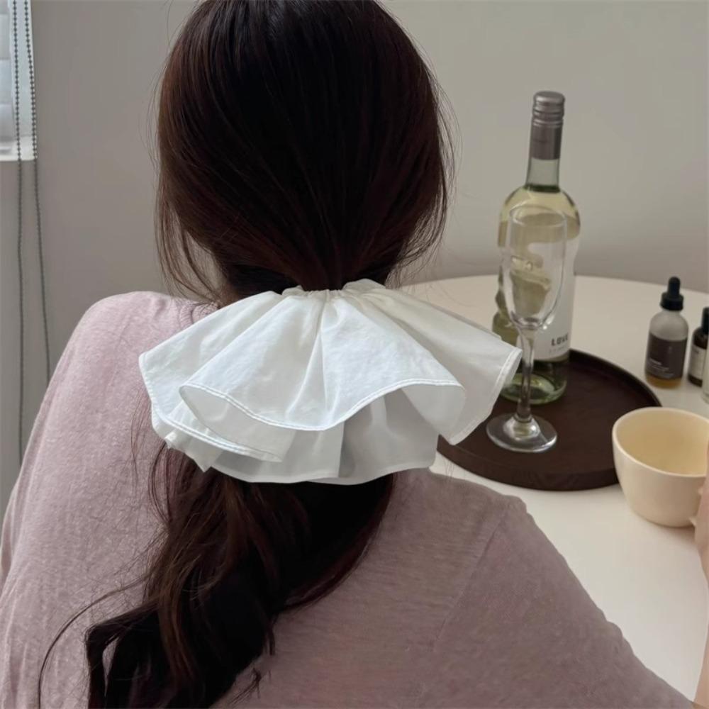 Bow Checkered Hair Clip French Style Oversized Hair Scrunchies Fashion Women Hair Ropes  Girls