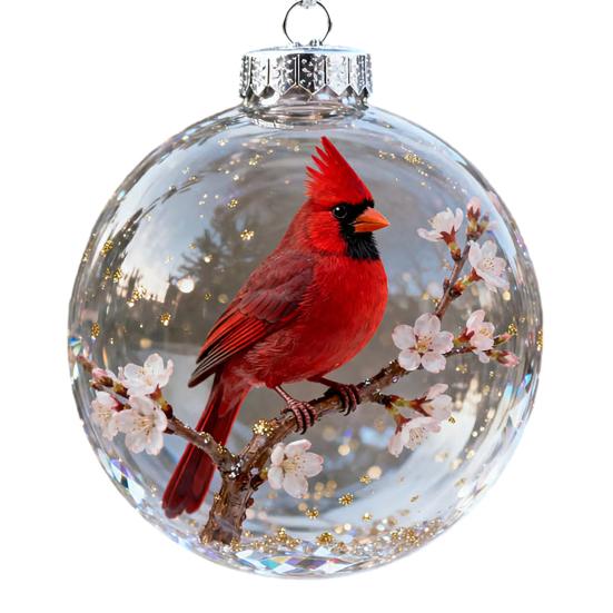 Weihnachtsvogel Acryl Ornamente 2D Kardinäle Tier Baumschmuck Handgefertigt Feiertag