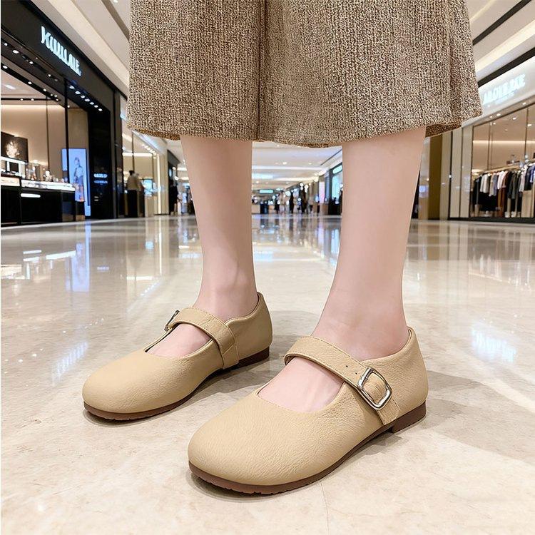 Flat shoes new Mary Jane super soft single shoes autumn shallow mouth soft sole grandma shoes small leather shoes