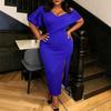 Plus Size Women S V Neck Sleeveless Slit Bodycon Long Evening Dress
