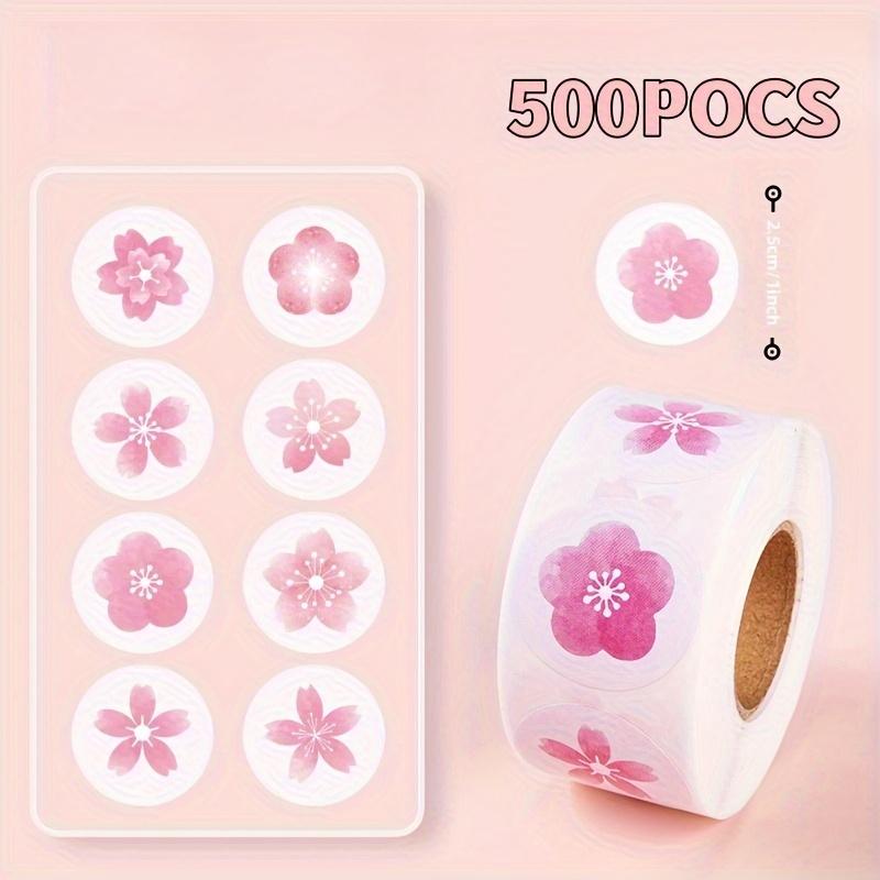 

500pcs/Roll Pink Cherry Blossom Sticker Roll - Perfect for Gift Wrapping, Party Favors & Thank You Notes As shown