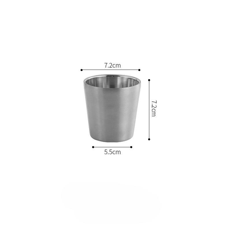 

Korean-style 304 Stainless Steel Double-layer Golden Drinking Cup for Barbecue Restaurant Beer Cup Tea Cup Beverage Cup 175ml