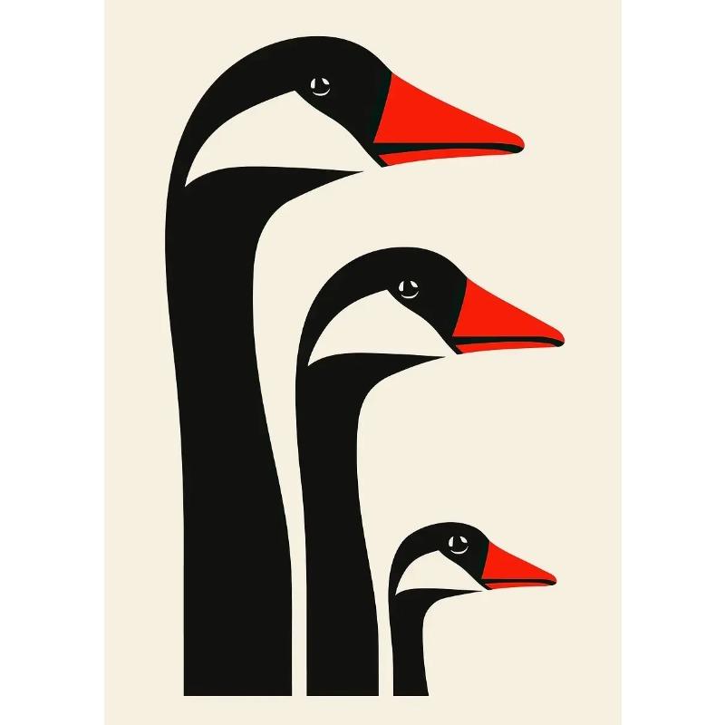 Cute Goose Wall Poster Canvas Printing Fashionable Aesthetics Natural Canvas Decoration Gifts Popular Room Home Villa Decoration