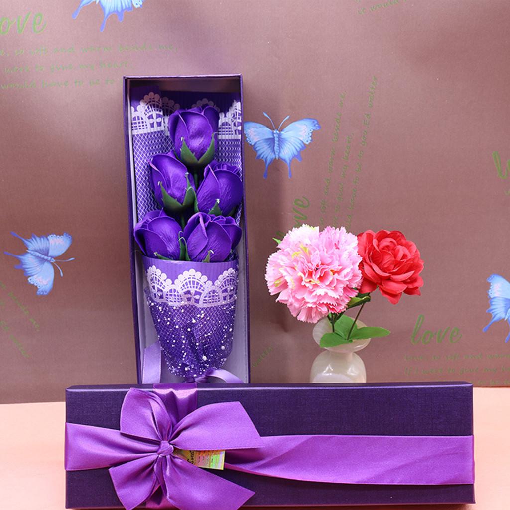Rose Soap Flower Floral Bouquet Gift Box for Mother’s Day Wedding Party Present