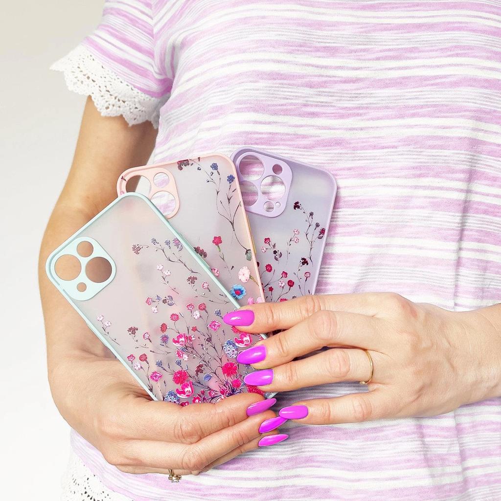 Design Case Etui Do Samsung Galaxy A12 5G Pokrowiec W Kwiaty Ciemnoniebieski