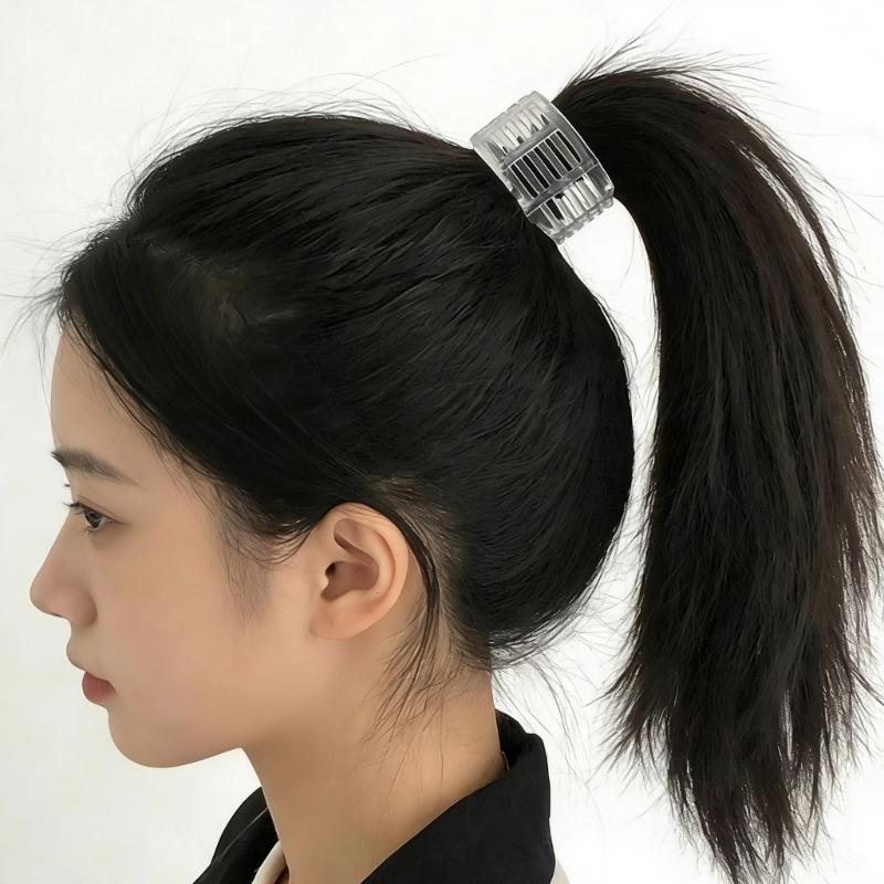 Transparent Small Ponytail Holder Hair Clip Set with Two Sizes Lightweight Comfortable for Women Girls Daily Use
