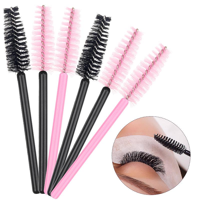 Disposable Short-Handle Eyelash & Brow Brushes - Pack of 50, Portable Mini Makeup Tool