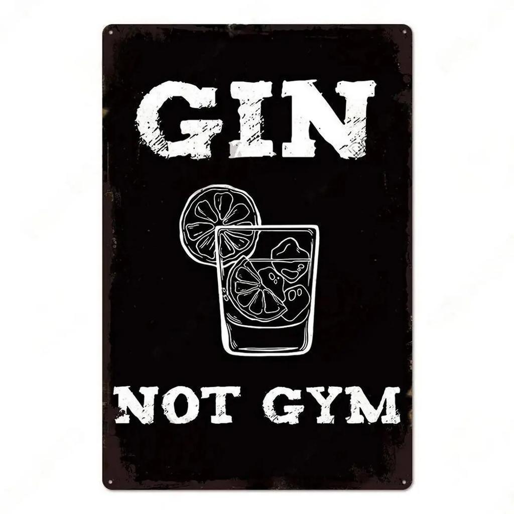 Plaque Metal Tin Signs Drink Gin Tonic Wall Decoration Vintage Art Posters Iron Painting for Man Cave Home Cafe Garden Club Bar
