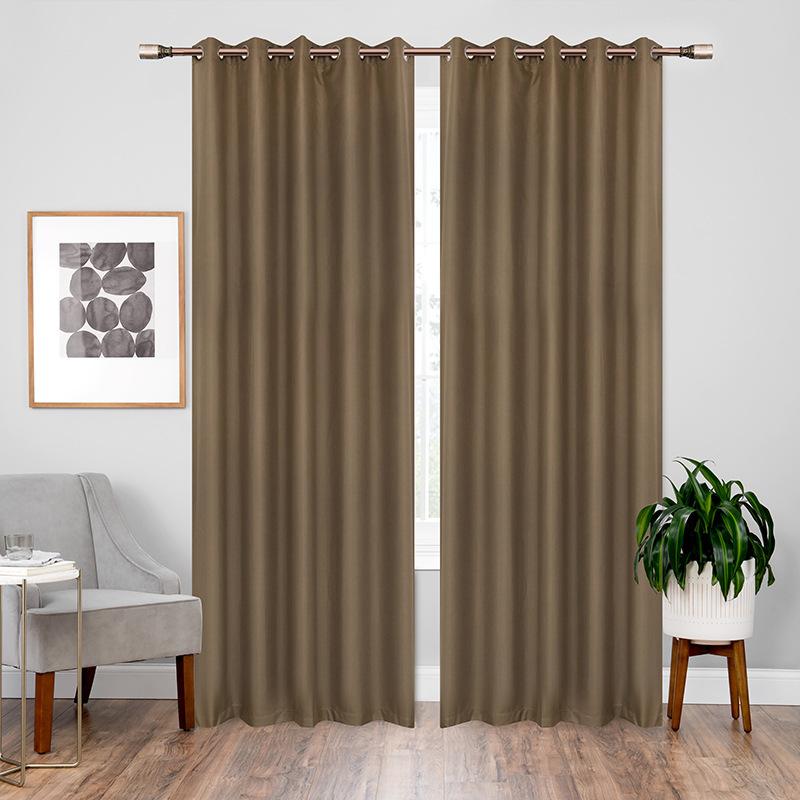 Simple Plain Curtain Cloth, Living Room Bedroom Balcony High Blackout Curtain Finished Product, Can Be