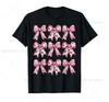 Lässiges Kokettes Schleifen Valentinsherz Xoxo Liebe Design T-Shirt Romantisches Schleifenmuster Kurzarm Für Frauen Mädchen Feiertag