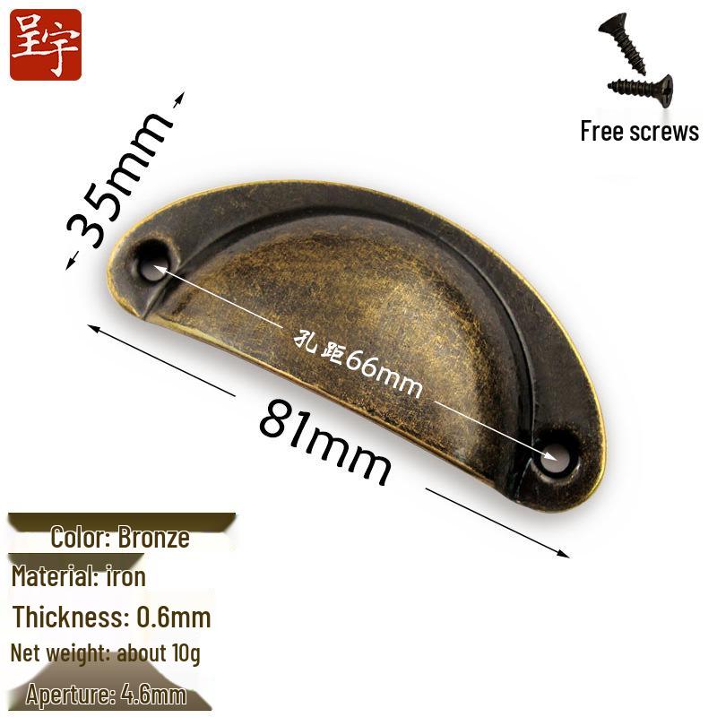 

Антикварная железная круглая ручка-ракушка для дверок мини-шкафчиков