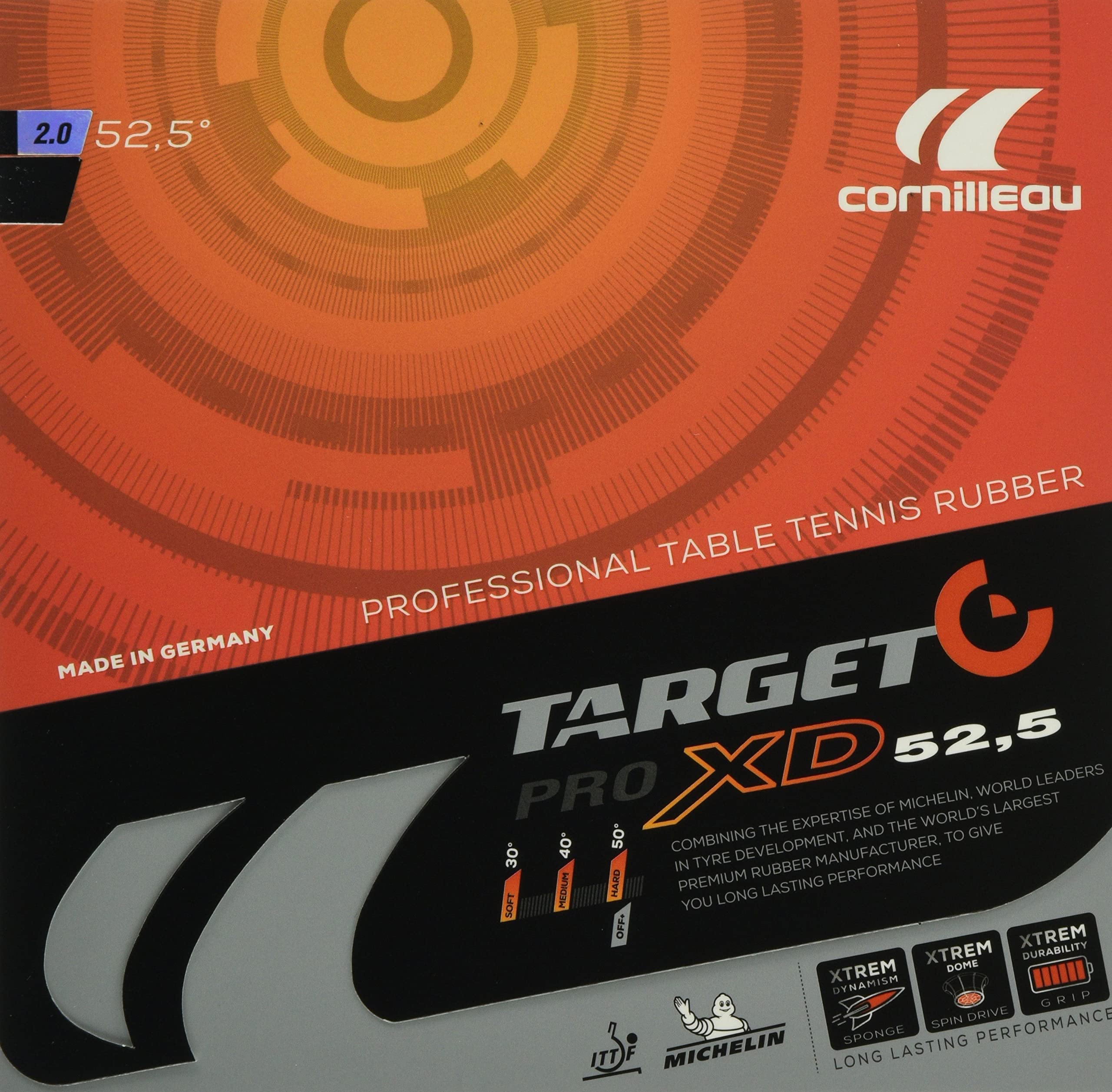 

Накладка для настольного тенниса JUIC Target Pro XD CornIlleau черная толщина C1192 52,5 (BK) 2.0mm чёрный