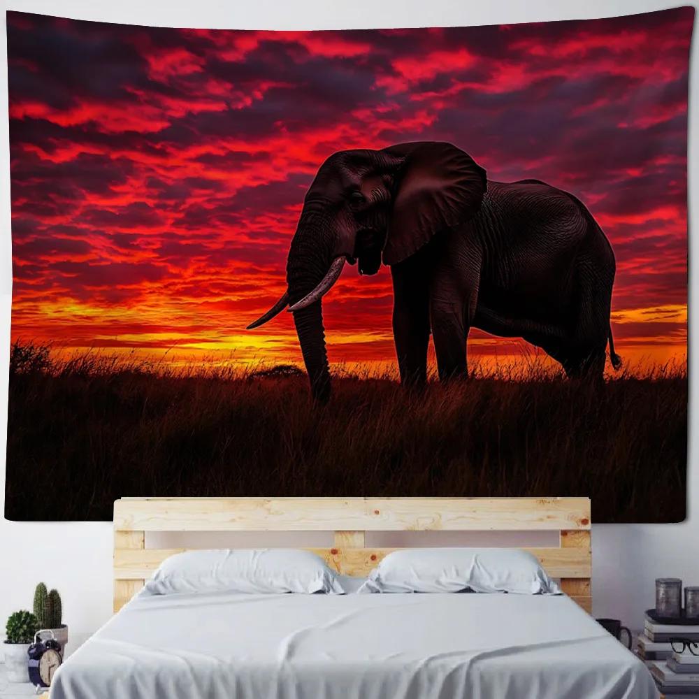 Elephant Mandala Tapestry Wall Hanging Abstract Psychedelic Witchcraft Bohemian Hippie Tapiz Living Room Home Decoration