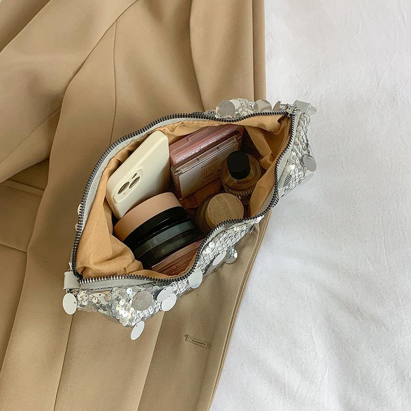 Women's Bag 2025 Spring and Summer New Korean Version of Fashion Versatile Messenger Bag Sequined Chain Underarm Bag Single Shoulder Dumpling Bag Tide