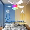 E27 LED Ceiling Fan Light RGB Dimmable Light Modern Ceiling Mount Remote Control Smart Ceiling Fan Light Room Study Home Use