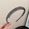 Nonslip Toothed Elastic Rhinestone Hair Hoops Glitter Trendy Hair Accessories for Women Graduation Ceremony Use