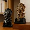 Vintage Lion Figurine Sculpture Resin Animal Ornament Aesthetic Lion Statue  Cabinet