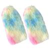Rainbow Plush Leg Warmer for Trendy Party Costume Colorful Furry Fuzzy Boot Covers Leg Gaiters Footless Socks Streetwear