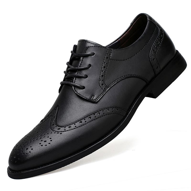 

High End Brand Men s Brogue Shoes Banquet Pointed Luxury Dress Shoes Office Men s Business Casual Shoes Commuting Versatile 45 чёрный
