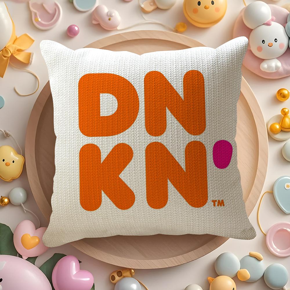 Quirky Coffee Customization D-Dunkin Donuts Pillow Case Sofa Living Room Bedroom Headboard Backrest Cushion Square Cushion