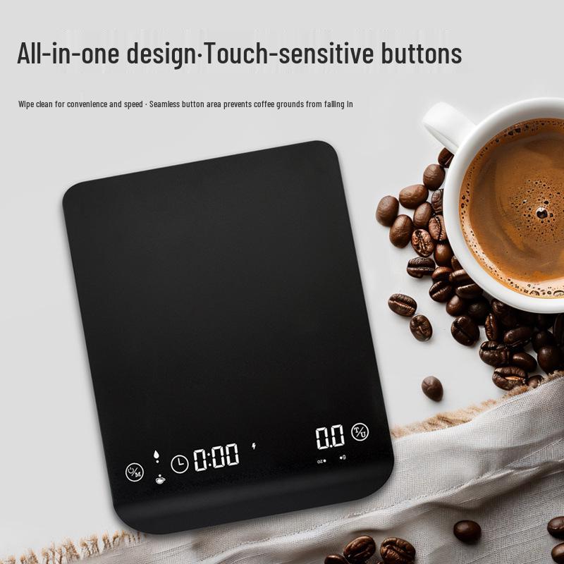 Rechargeable Smart Coffee Scale - 3kg Capacity, 0.1g Precision, Fast Charge & Timer