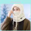 Conjunto de Chapéu Cachecol Máscara de Lã de Inverno Com Proteção Auricular à Prova de Vento Para Homens Mulheres