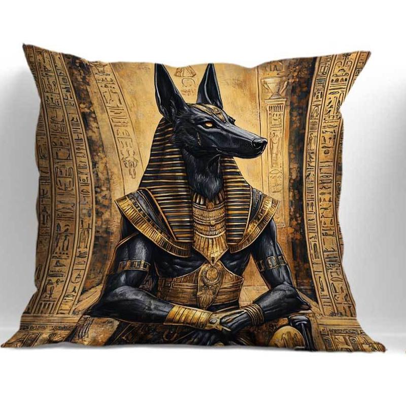Ancient Egyptian Anubis Themed Art pillowcaseSuitable for Sofa Car Bedroom Decorative Cushion Cover Pillow Cover
