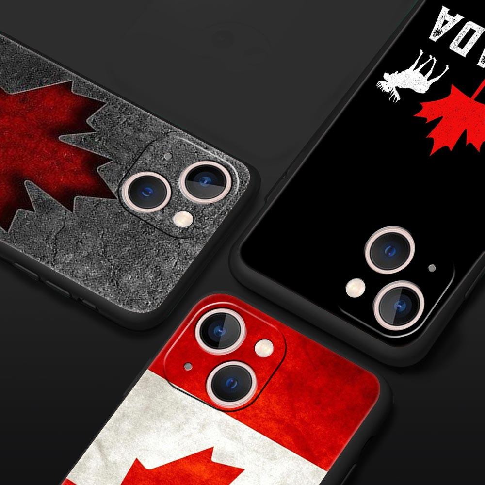 Ahorn Kanada Flagge Liebe Fußball Handyhülle Für iPhone 17 16 15 Pro Max 11 12 13 14 7 8 Plus SE 2020 X XR XS Hülle Weich Schwarz