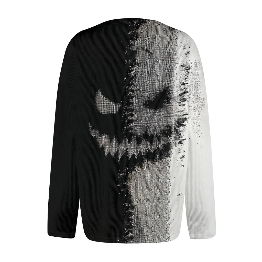 Women's Fashion Casual Knit Sweater Button-Up Halloween Printed  Cardigan Jacket
