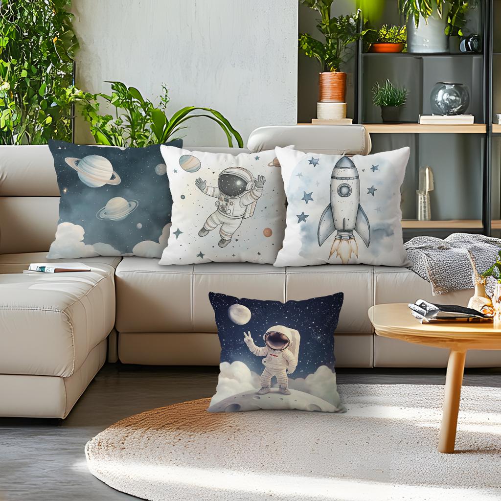 Watercolor Space Theme Cushions Pillowcase Cushion Cover Throw Pillow Sofa Decoration Pillowcover Home Car Sofa Decor