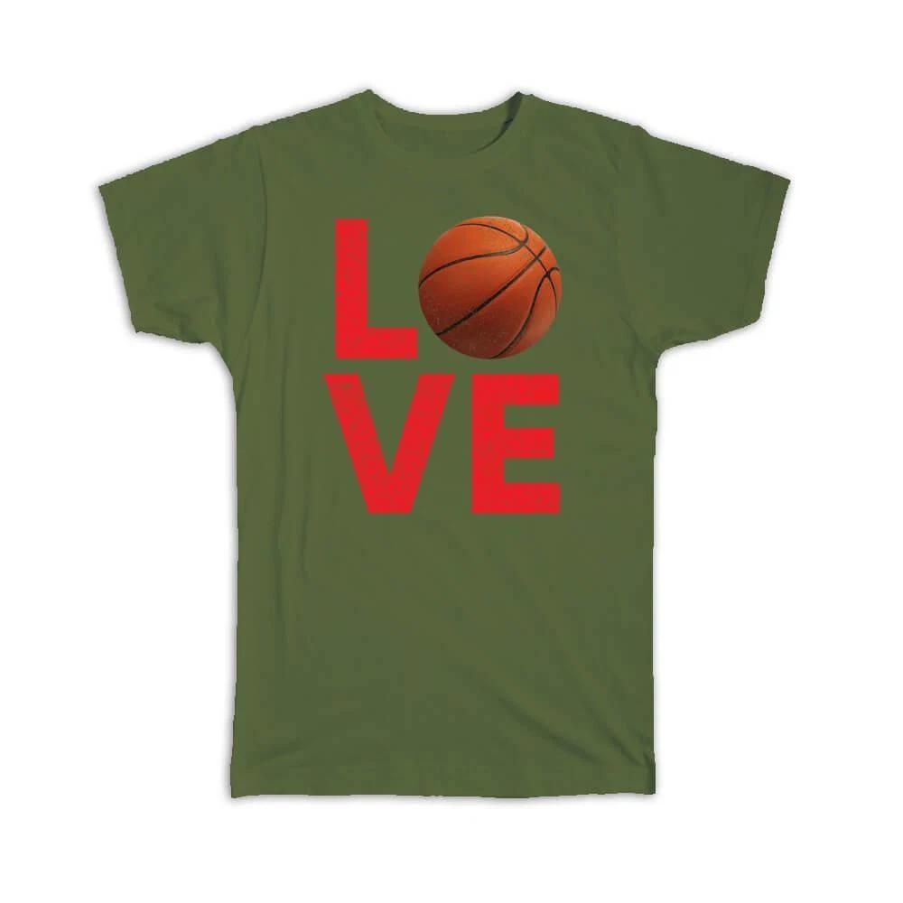 Gift T-Shirt : Love Basketball Lover Player Sport Sportive Art Print Game League L