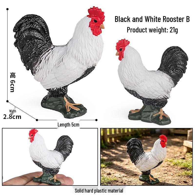 Animal Model Ranch Set: Chicken, Dog, Cow, Sheep, Horse Miniature Toy Scene