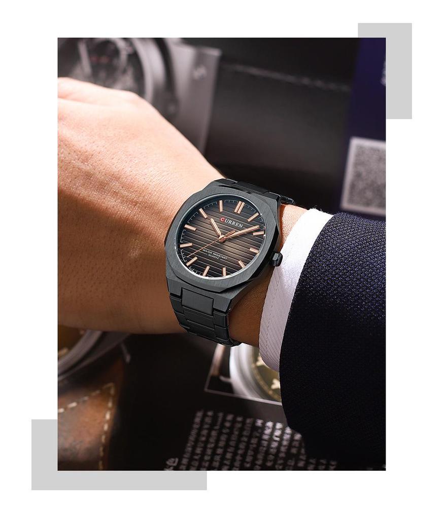 CURREN 8456 Men's Business Quartz Waterproof Steel Wristwatch