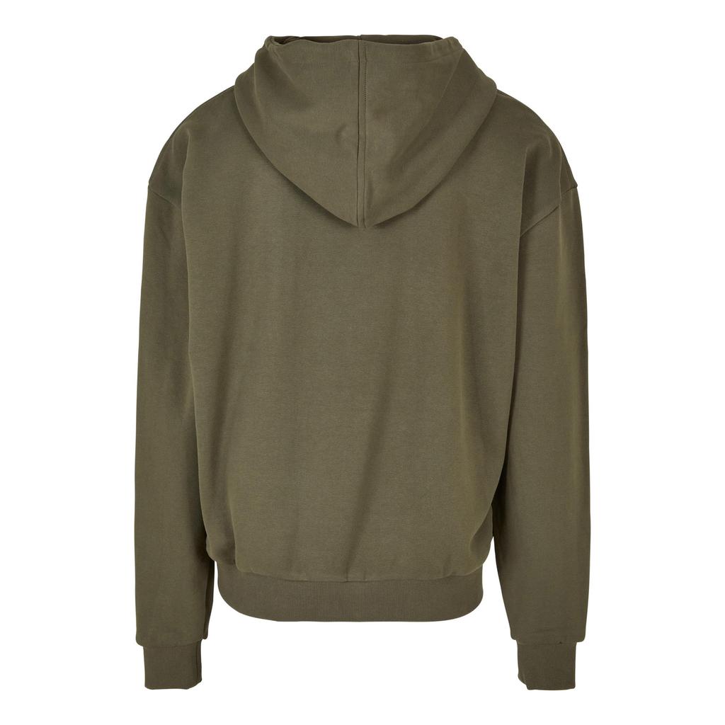 Build Your Brand Męska bluza z kapturem na zamek błyskawiczny w stylu vintage o dużej gramaturze