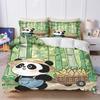Panda Schattig Bedrukt Cartoon 3-Delige Eendelige Beddengoedset Comforte Luxe Exquise Verjaardagscadeau Polyester Huisdecoratie Dekbedovertrek